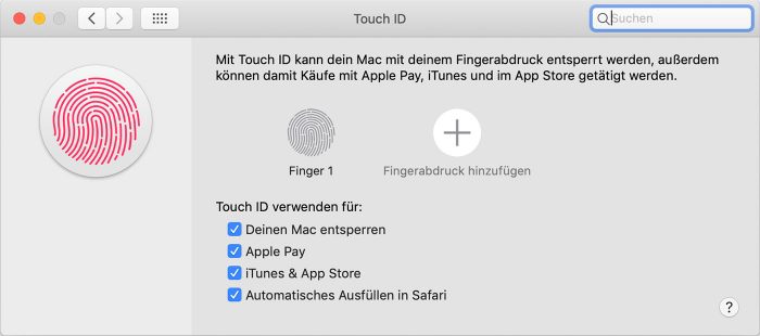 Touch Id Einstellungen Mac