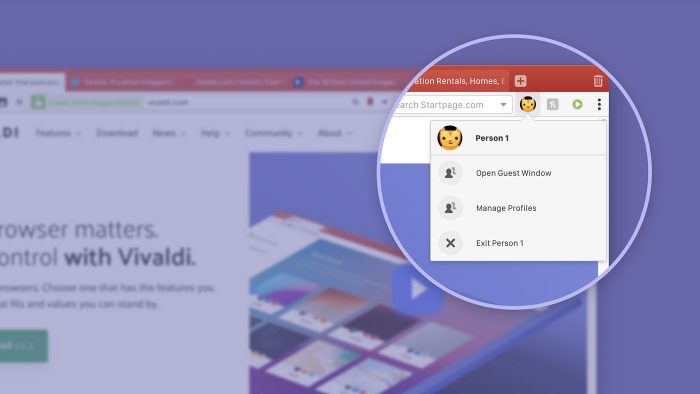 Vivaldi Browser Benutzerprofile