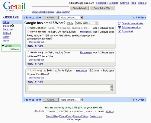 Gmail 2004