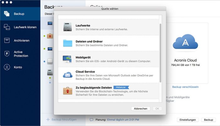 Acronis Mac Backup Einrichten