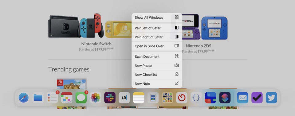 Interface Design Multitasking auf dem iPad Home App auf 