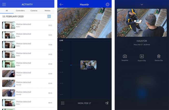 Unifi Protect Kamera Ansicht Iphone App