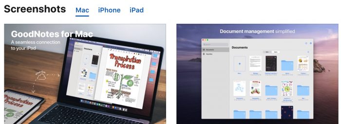 goodnotes app access on macbook