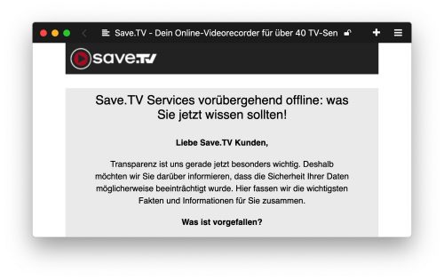 Save Tv Gehackt