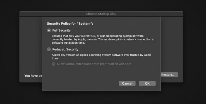 Mac Sicherheits Einstellungen Arm
