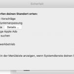 Mac Systemeinstellungen Ortungsdienste