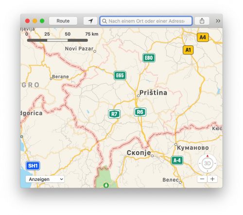 Kosovo Apple Maps