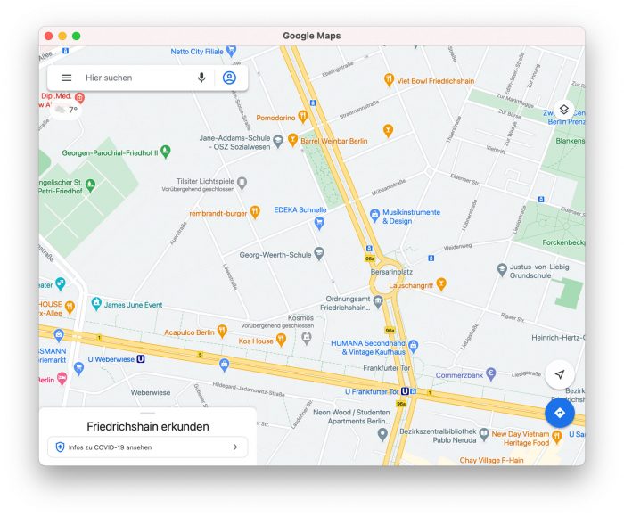 Google Maps Mac
