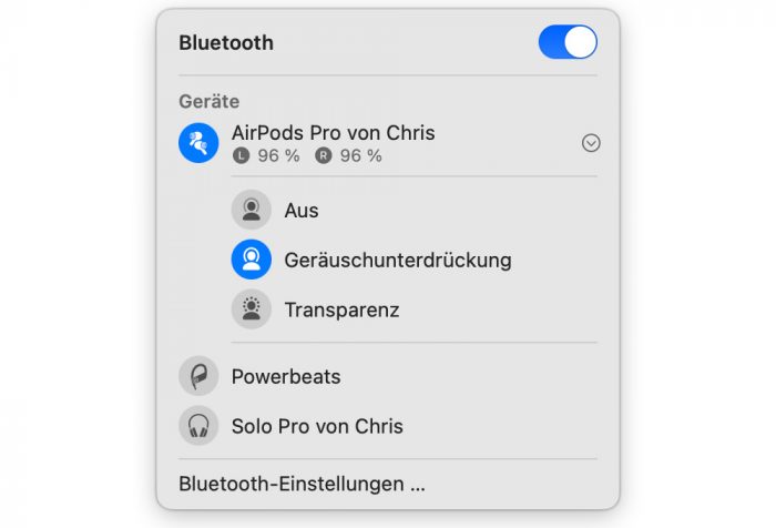 Bluetooth Einstellungen Big Sur Kontrollzentrum