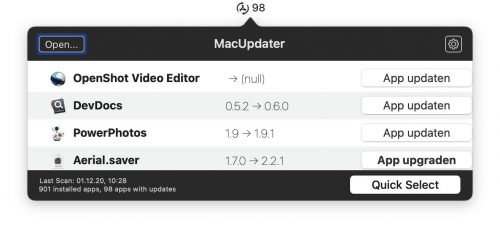 Macupdater Update Menu 1500