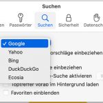 Safari Suchmaschine Auswahl