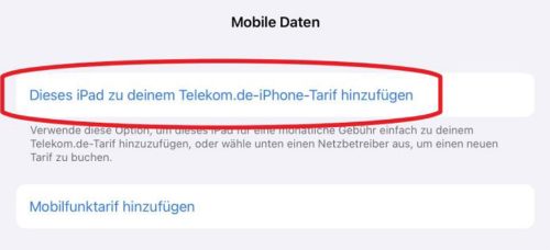 Telekom Ipados Multisim
