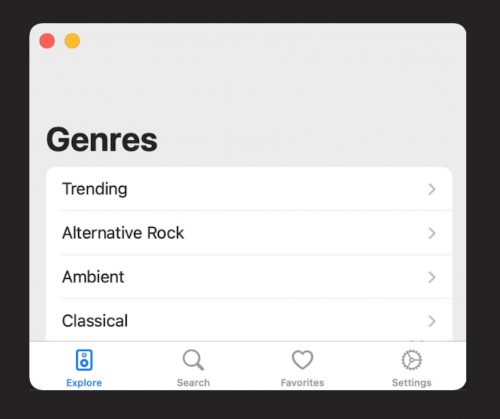 Genres Music Player