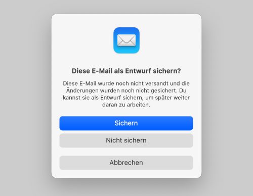 Mac Mail Entwurf Nicht Sichern