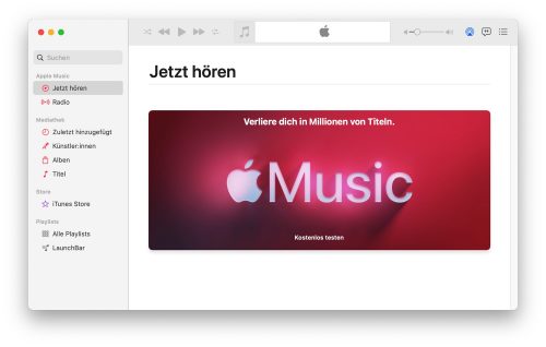 Apple Music Seitenleiste