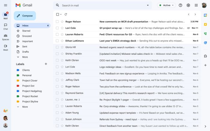 Gmail Neues Design 2