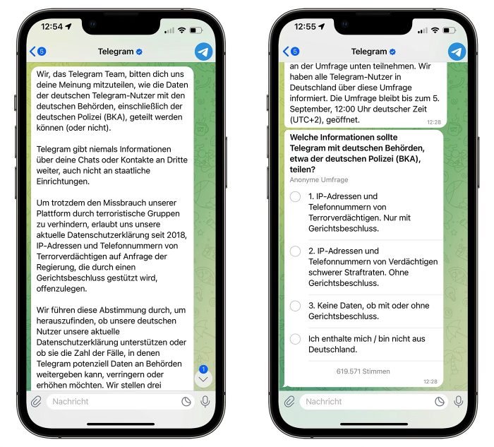 Telegram Umfrage Screenshots 1400
