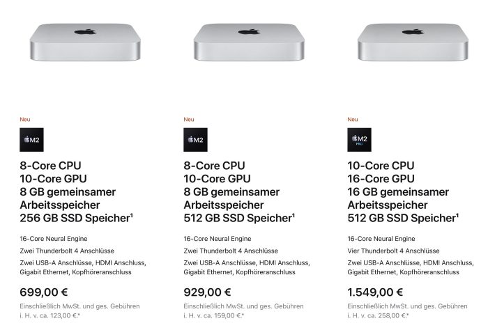 Mac Mini Preise 1400
