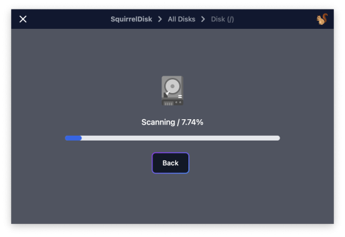 SquirrelDisk Scan