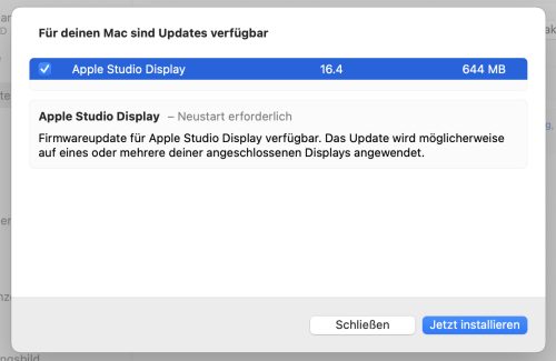 Apple Studio Display Update 16 4