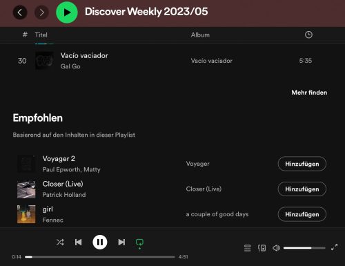 Spotify Empfohlen