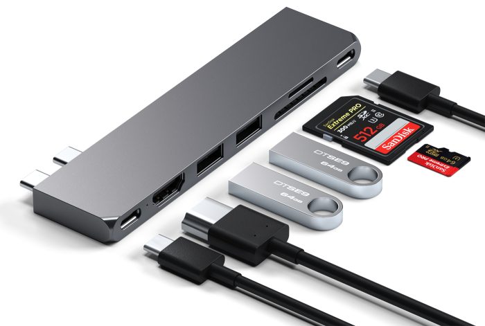 Satechi USB C Pro Hub Slim Adapter Space Grey