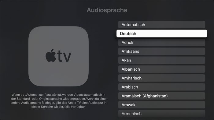 Apple Tv Einstellungen Audiosprache