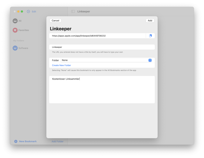Linkeeper App Mac