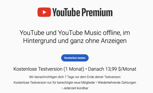 Youtube Premium Teurer
