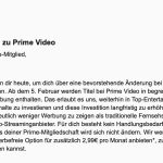 Prime Video Preiserhoehung Mail