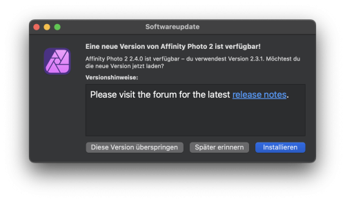 Affinity Update