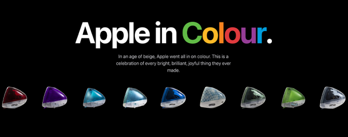 Von Bondi Blue bis Burgundy: Apples Farbgeschichte zum Durchscrollen