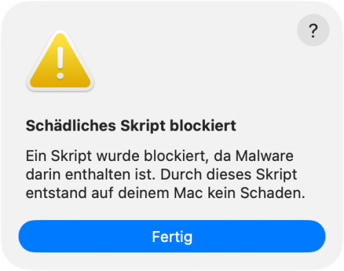 Apple Terminal Schaedliches Skript Blockiert