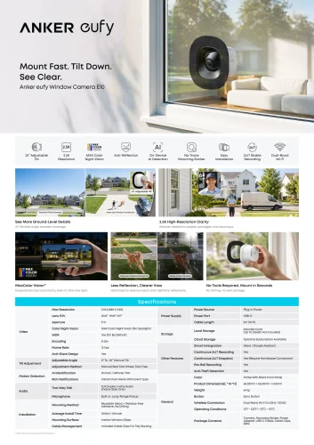 Eufy Windowcam E10 One Pager Factsheet 2500