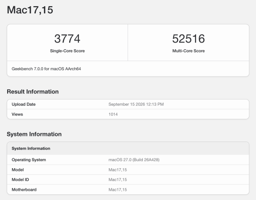 M5 Ultra Benchmark