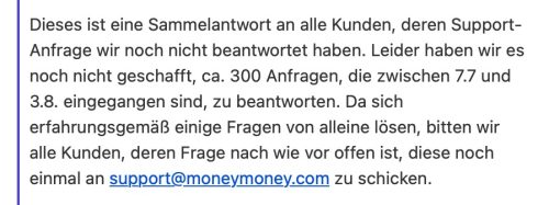 Moneymoney Support 2500