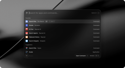 Raycast App Screen