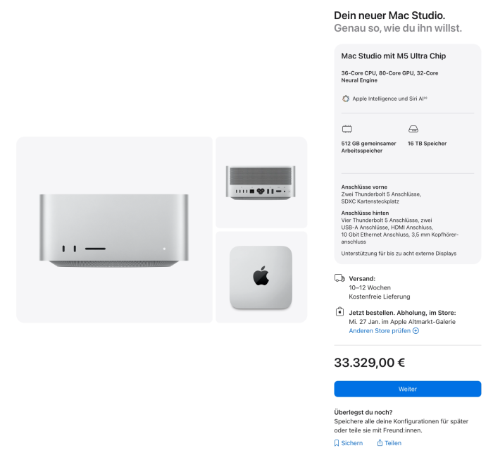 Mac Studio 33K Euro