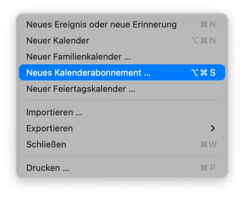Als einfaches Kalenderabonnement umgesetzt