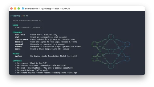 Apple Foundation Modell im  Terminal